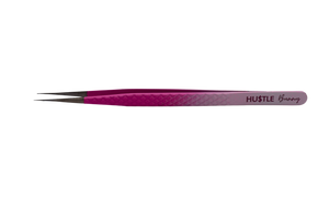 Purple tweezers with 'Hustle Bunny'
