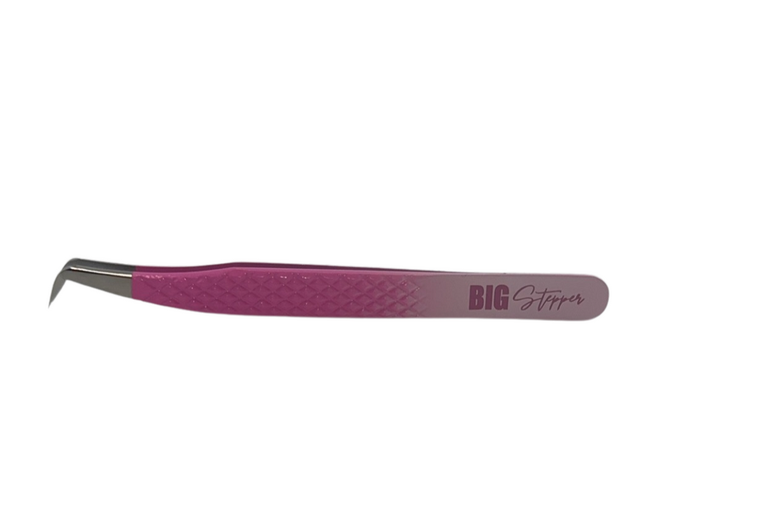 90 Degree Slim Boot Lash Extensions Tip Tweezer - Big Stepper Fiber Tip